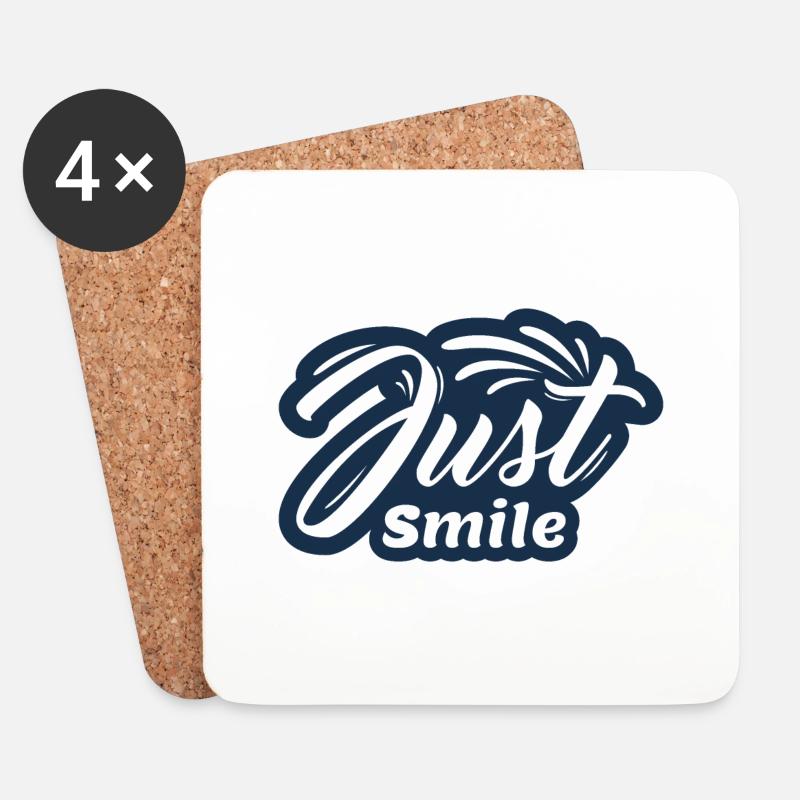 Just Smile - Coasters (set of 4) - white