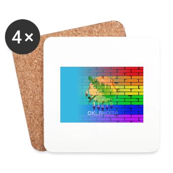 Rainbow Wall Oklahoma - Coasters (set of 4) - white - Front