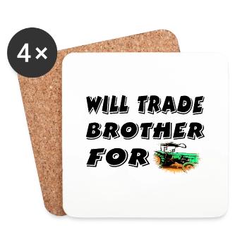 Tractor - Coasters (set of 4) - white - Front