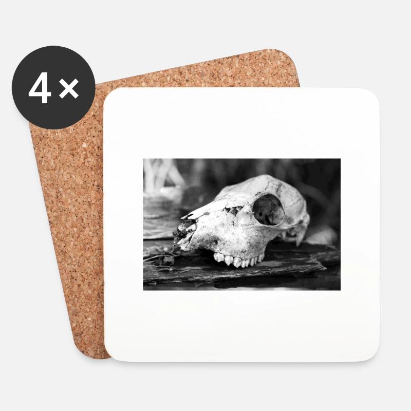 Skull - Untersetzer (4er-Set) - Weiß