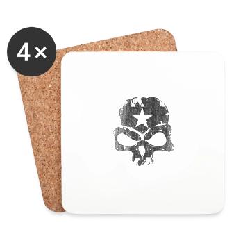 Fuckyou très skull Schädel - Dessous de verre (lot de 4) - blanc - Devant