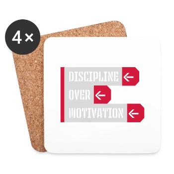 discipline over motivation quote - Coasters (set of 4) - white - Front