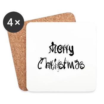 Frohe Weihnachten. Frohe Weihnachten - Untersetzer (4er-Set) - Weiß - Vorne