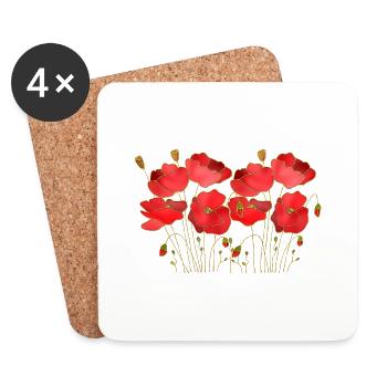 Blumen - Untersetzer (4er-Set) - Weiß - Vorne