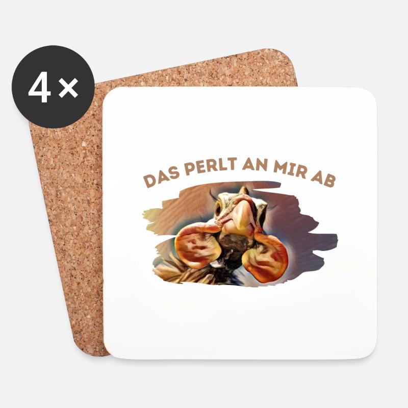 Das perlt an mir ab - Perlhuhn - Untersetzer (4er-Set) - Weiß