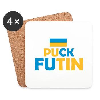Conception du logo Puck Futin - Dessous de verre (lot de 4) - blanc - Devant