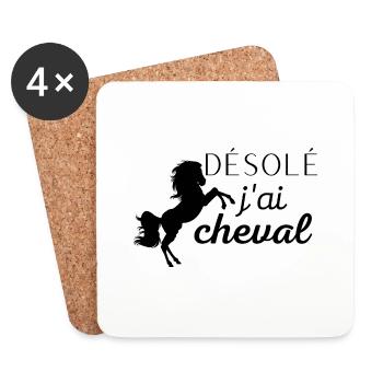 Cheval - Dessous de verre (lot de 4) - blanc - Devant