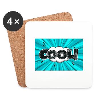 cool Comic Style Bubble Graffiti Lettering - Dessous de verre (lot de 4) - blanc - Devant