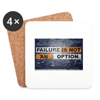 Scheitern ist keine Option zu sagen, Schriftzug Graffiti - Untersetzer (4er-Set) - Weiß - Vorne