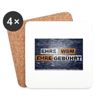 Ehre Wem Ehre Gebührt) Motivation Quote Graffiti - Coasters (set of 4) - white - Front