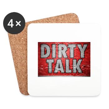 Dirty Talk Graffiti Brick Wall - Coasters (set of 4) - white - Front