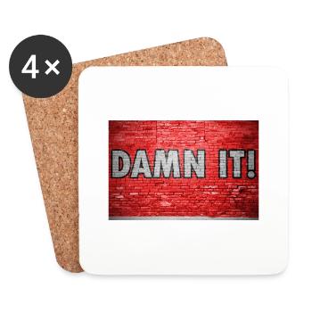 Damn It Brick Wall Graffiti - Dessous de verre (lot de 4) - blanc - Devant