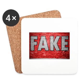 Fake Brick Wall Graffiti - Coasters (set of 4) - white - Front
