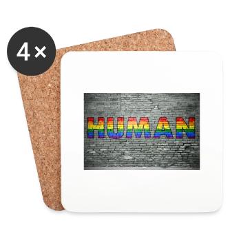 Egalité humaine Vous Gay Pride Graffiti - Dessous de verre (lot de 4) - blanc - Devant