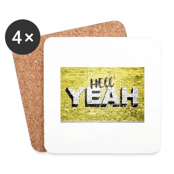 yes brick wall graffiti - Coasters (set of 4) - white - Front