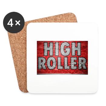 Graffiti mural en briques High Roller - Dessous de verre (lot de 4) - blanc - Devant