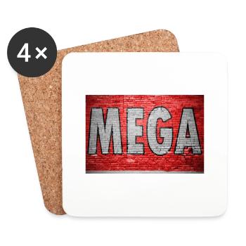 Mega Brick Wall Graffiti - Coasters (set of 4) - white - Front