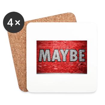 Maybe Brick Wall Graffiti - Coasters (set of 4) - white - Front