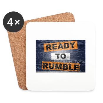 Ready to Rumble mit Schriftzug Graffiti on Brick - Untersetzer (4er-Set) - Weiß - Vorne