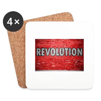 Revolution Brick Wall Graffiti - Coasters (set of 4) - white - Front