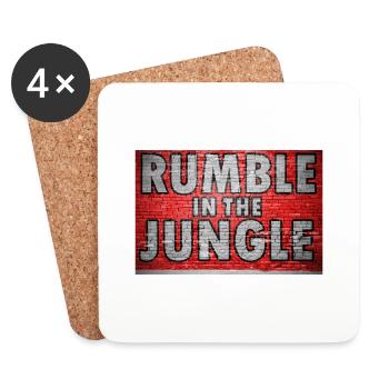 Rumble in the Jungle Ziegelsteinmauer Graffiti - Untersetzer (4er-Set) - Weiß - Vorne