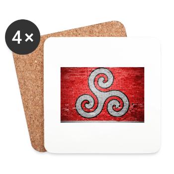 Triskele BDSM Brick Wall Graffiti - Coasters (set of 4) - white - Front