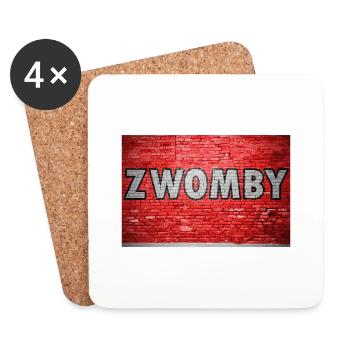 Zwomby brick wall graffiti - Coasters (set of 4) - white - Front