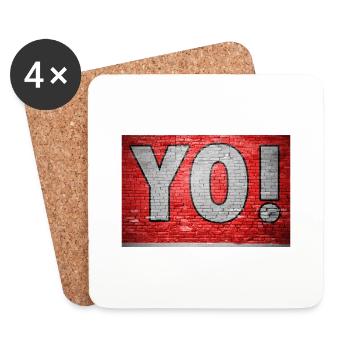 Yo! Brick Wall Graffiti - Coasters (set of 4) - white - Front