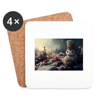 Christmas Snowmen - Coasters (set of 4) - white - Front