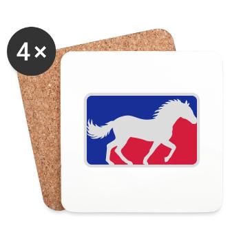 Red Blue Sport Horse - Coasters (set of 4) - white - Front