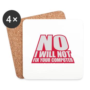 not fix your computer - Coasters (set of 4) - white - Front
