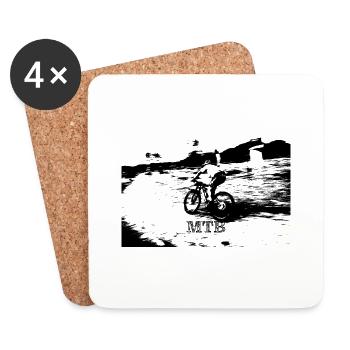 mtb vtt bmx - Dessous de verre (lot de 4) - blanc - Devant