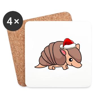 Armadillo Comic Christmas - Dessous de verre (lot de 4) - blanc - Devant
