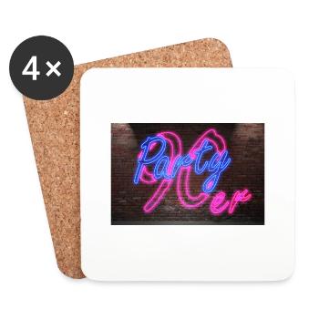 Neon Neon Signs 90s Party - Coasters (set of 4) - white - Front