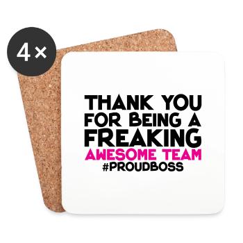 Thank You For Being A Freaking Awesome Team 1 - Untersetzer (4er-Set) - Weiß - Vorne