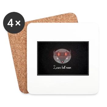 Laser Bull Moon Eye 3 - Untersetzer (4er-Set) - Weiß - Vorne