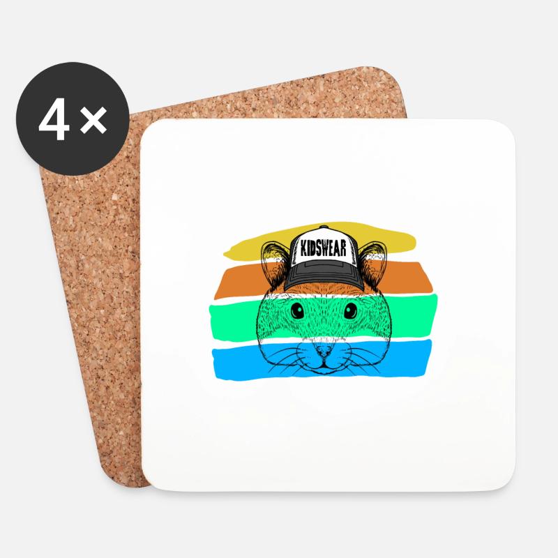 Hamster - Untersetzer (4er-Set) - Weiß