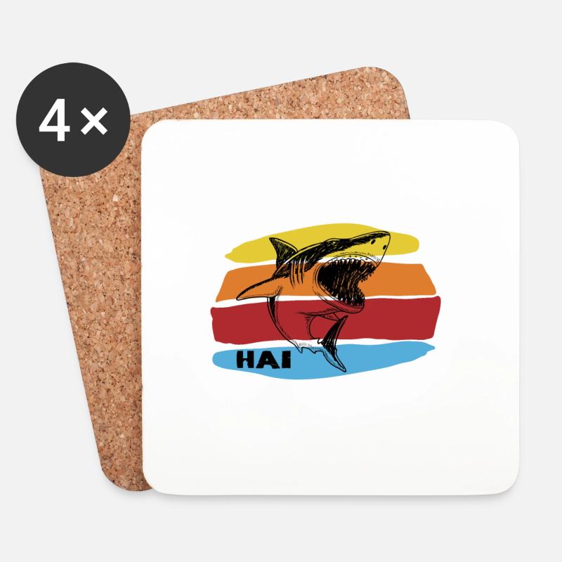 Hai - Untersetzer (4er-Set) - Weiß