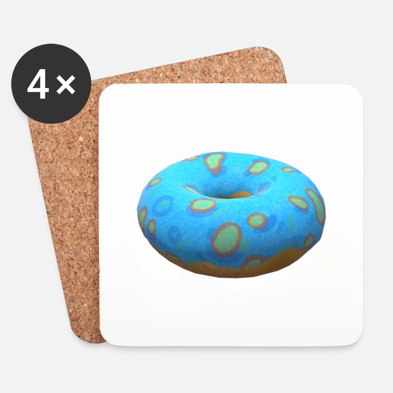 3D Donut - Untersetzer (4er-Set) - Weiß