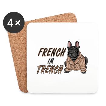 French im Trench - Untersetzer (4er-Set) - Weiß - Vorne