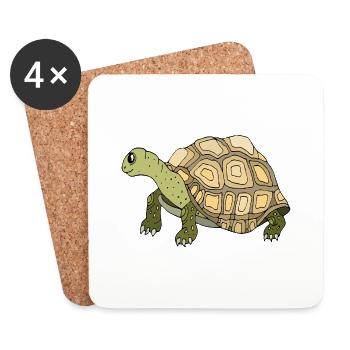 Tortue - Dessous de verre (lot de 4) - blanc - Devant