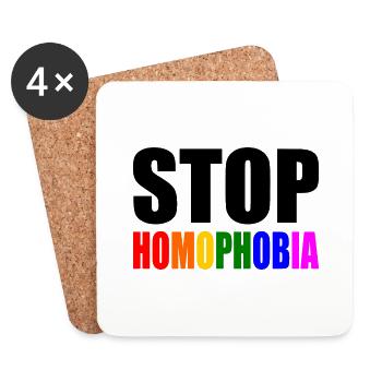 Stop homophobia - Coasters (set of 4) - white - Front