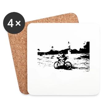 vtt mtb vélo bmx - Dessous de verre (lot de 4) - blanc - Devant
