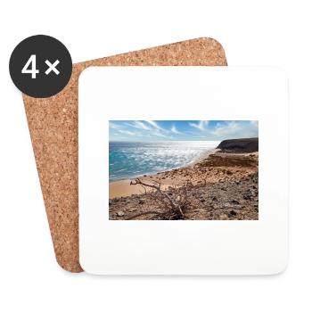 View over a beautiful bathing bay Risco del paso - Coasters (set of 4) - white - Front