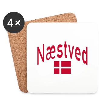 Drapeau du Danemark Næstved - Dessous de verre (lot de 4) - blanc - Devant