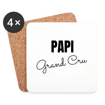 Papy grand cru - Dessous de verre (lot de 4) - blanc - Devant