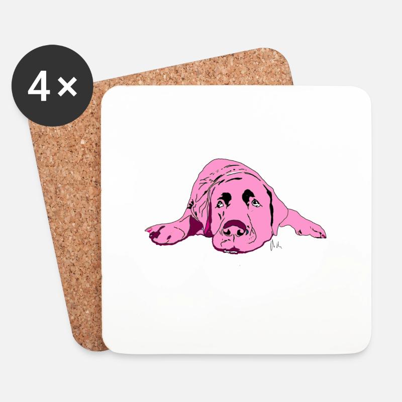 Labrador - Untersetzer (4er-Set) - Weiß