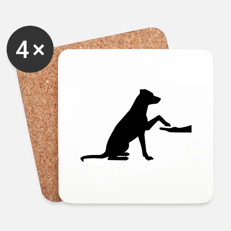 Dog Hund - Untersetzer (4er-Set) - Weiß