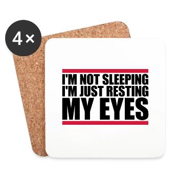 im not sleeping quote - Coasters (set of 4) - white - Front