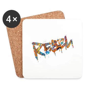 Rebel Rebels Drôle Musique Rétro Hip Hop Rocknroll - Dessous de verre (lot de 4) - blanc - Devant